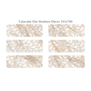 Плитка Eletto Ceramica Calacatta Oro Struttura декор 70x24 глянцевая