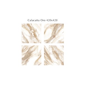Плитка Eletto Ceramica Calacatta Oro для пола 42x42 глянцевая