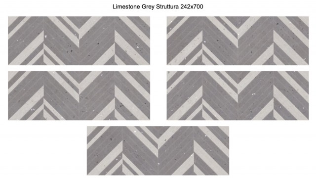 Плитка Eletto Ceramica Limestone Grey Struttura декоративная 70x24 матовая