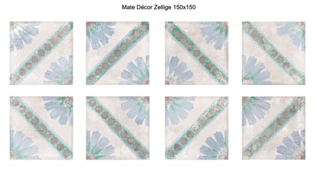 Плитка Eletto Ceramica Mate Decor Zellige облицовочная 15x15 глянцевая