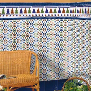 Плитка ceramica 20x15 Cenefa 1 Zocalo глянцевая, рельефная белый орнамент Ribesalbes