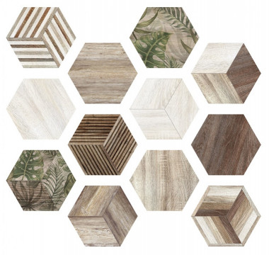 Плитка 27x23 ITT Ceramic Керамогранит Africa Hexa универсальная