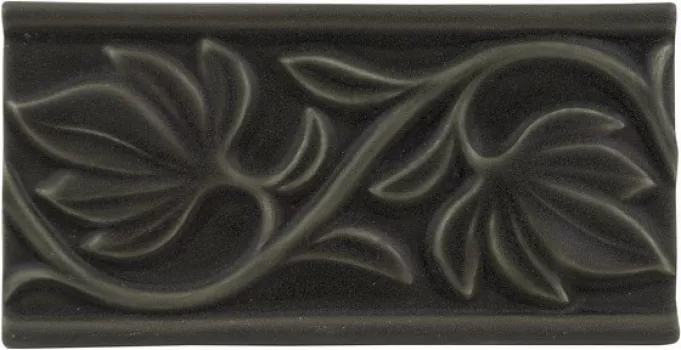 Adex Бордюр 15*8 Relieve Hojas Charcoal