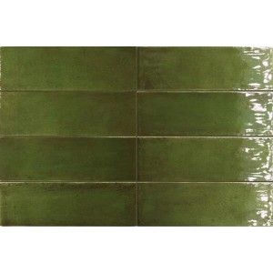Керамогранит 15x5 8мм 30675 Fango Green Gloss глянцевая Equipe