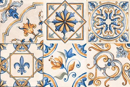 Декоративный элемент 20.3x20.3 Rondine Tuscany Decoro Giotto Mix (6 вариантов паттерна) 20.3x20.3 J87743