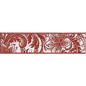 Плитка LB-Ceramics 25x9 Азур бордюр алый на белом 1501-0052 глянцевая белый красный