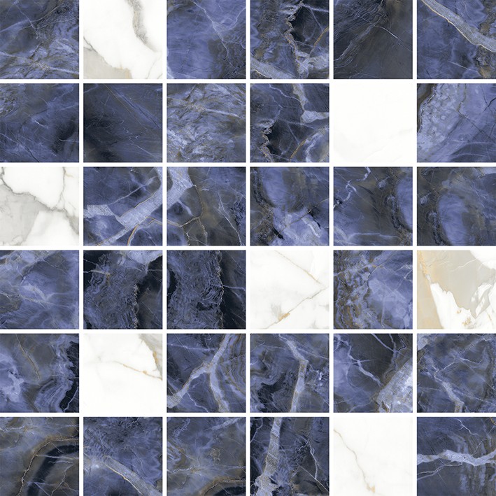 Плитка Laparet 30x30 мозаика микс синий Laurel глянцевая глазурованная