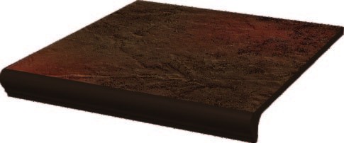 Плитка Paradyz 33x30 ступень простая с носиком структурная Semir Brown матовая глазурованная